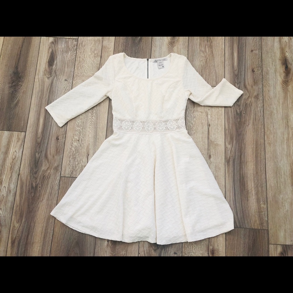 American Rag Cream Skater Dress w Crochet Detail - Picture 2 of 6